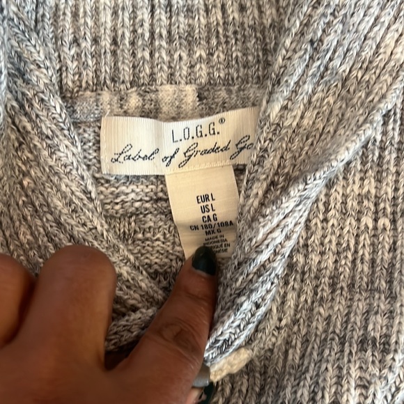 H&M Gray and white single button shawl sweater great condition size Large - Picture 5 of 7